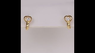 14K Yellow Gold Heart Hoop Earrings [upl. by Yarazed]