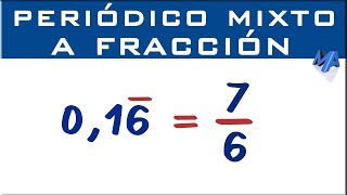 Convertir decimal periodico mixto a fracción  Método 2 [upl. by Dadivitan]