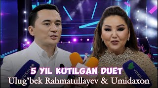 Ulug‘bek Rahmatullayev  Umidaxon bilan 5 yil kutilgan duetTojikcha qo‘shiqni kim bergan [upl. by Khan]