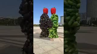 Vegetables and fruit match special effect satisfying flowers shorts [upl. by Qifahs]