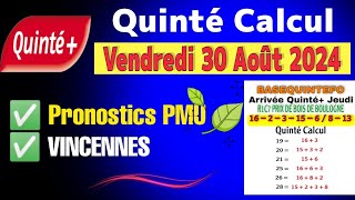 Pronostics PMU Quinté Vendredi 30 Août 2024  R1C4 Prix Diotima [upl. by Selena]