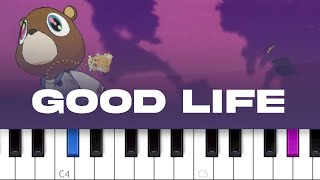 Kanye West  Good Life ft TPain piano tutorial [upl. by Adlei11]