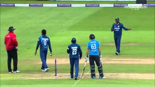 Controversial dismissal of ENG batsman Jos Buttler by Sri Lankas Senanayake [upl. by Brenn]