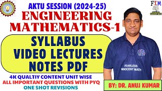 ENGINEERING MATHEMATICS 1 BAS103  SYLLABUS amp VIDEO LECTURES  AKTU BTECH 1st YEAR  MATH1 NOTES [upl. by Accebber]