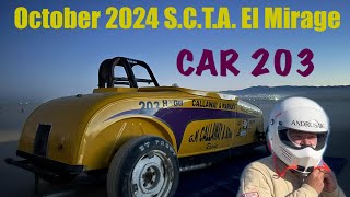 SCTA October 2024 team 203 HGR fuel Roadster El Mirage land speed racing [upl. by Roath]