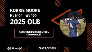 Korrie Moore  2024 OLB  Countryside FL [upl. by Annette457]