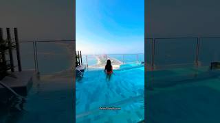 travel sunset santorini beach santorinivibes love dubai flytriply vacation [upl. by Adyaj150]