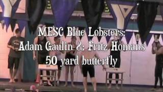 Maine Masters Swimmers Adam Gaulin amp Fritz Homans swim the 50 yard butterfly at the Ellsworth [upl. by Orthman]