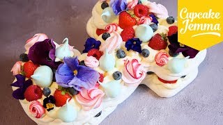 How to Make a Pretty Pavlova Letter Cake  Cupcake Jemma [upl. by Cyprio]