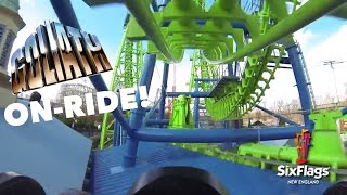 GOLIATH HD ONRIDE POV SIX FLAGS NEW ENGLAND [upl. by Ainafets429]