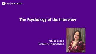 The Psychology of The Interview Part 2 [upl. by Willock]