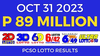 Lotto Result October 31 2023 9pm PCSO [upl. by Tuinenga]