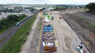 Dewsbury Transpennine Route Upgrade Ravensthorpe Station More footage to follow [upl. by Lanevuj]