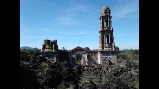 Tour a las ruinas del volcán Paricutín iglesia de San Juan Parangaricutiro [upl. by Notlrahc991]