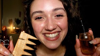 ASMR Friend Pampers You Before Bed Layered Makeup Scalp Massage amp Skincare [upl. by Andreana]