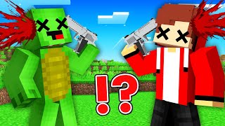 JJ and Mikey Fired A FATAL SHOT at HIMSELF in Minecraft Challenge Maizen [upl. by Gilges]