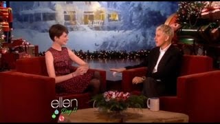 Anne Hathaway Talks Katie Holmes and Claire Danes Impressions on Ellen [upl. by Aiset475]