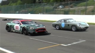 Aston Martin DBR9 007 and 1963 DP214 Prototype Modena Trackdays 2015 [upl. by Katalin]