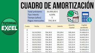 Calcular el CUADRO DE AMORTIZACIÓN de un préstamo 💶 [upl. by Stempson]