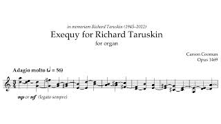 Carson Cooman — Exequy for Richard Taruskin 2022 for organ ScoreVideo [upl. by Whittaker]