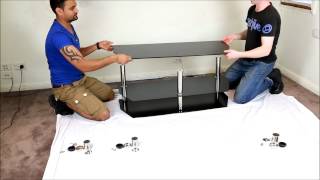 140cm LCDPlasma Black Tempered Glass TV Stand [upl. by Amalburga]