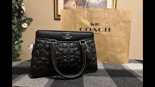 New Coach Mini Darcie Carryall in Signature Black Leather Reveal [upl. by Rebmeced]