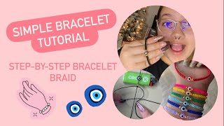 Bracelet Tutorial Simple Evil Eye Bracelet [upl. by Anma]