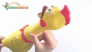 Funny Shrilling Screaming Rubber Chicken Toy Big  dinodirect [upl. by Eidak679]