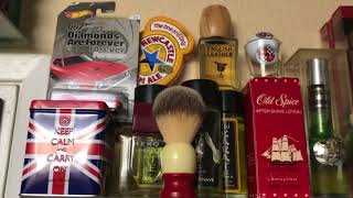 New Shave Den Tour  Easter 2018 look at what’s on the walls and shelves of my Shave Den [upl. by Daye]