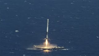 Falcon 9 First Stage Landing on Droneship 4K [upl. by Douville]