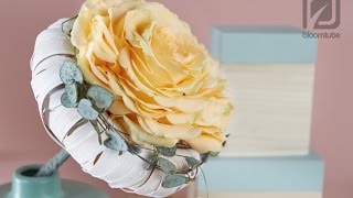 Bridal bouquet one rose How to make tutorial [upl. by Dinse]