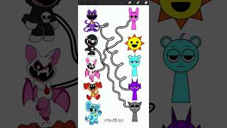 Connect to correct color characters Nightmare Critters and Smiling Critters vs Sprunki Incredibox 4 [upl. by Levona]