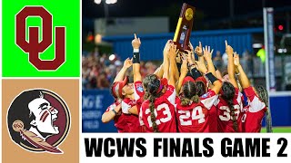 1 Oklahoma vs 3 Florida State Full Game 2  2023 Womens College World Series Finals  FULL REPLAY [upl. by Terese379]