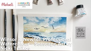 Online Class Winsor amp Newton Professional Watercolour  Seascape Art by Nicki Traikos  Michaels [upl. by Vito466]