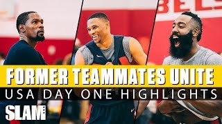 Kevin Durant Russell Westbrook amp James Harden WORK IT at Team USA Camp  Day 1 SLAM Highlights [upl. by Anirahs198]