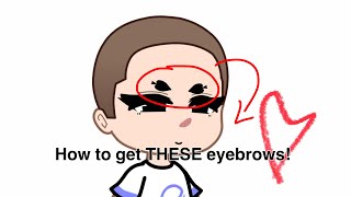 how to get shaped eyebrows  gacha club tutorial  merry christmas [upl. by Dyche]