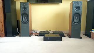 Partly PASSIVE LINN Keltik Isobarik Speakers Active Bass LK100 Renaissance Amplification Unity 100 [upl. by Anilet]