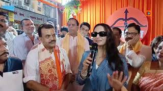 Inauguration of Sanjay Nirupams election office in Dindoshi Assembly by film actress Ameesha Patel [upl. by Eva]