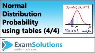 Normal Distribution  Calculating Probability using Tables 4 of 4 [upl. by Thordis]