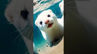 BEAUTIFUL WHITE SEA OTTER  cuteanimals [upl. by Cacilie]