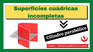 UNIDAD 1 Gráfica de superficies cuádricas incompletas  Cilindro parabólico [upl. by Orabla]