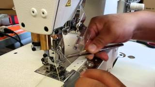 Juki MF7523 coverstitch threading easy [upl. by Cordeelia174]