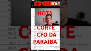 NOTA DE CORTE CFO DA PARAÍBA PM [upl. by Ydorb527]