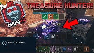 MWZ quotTREASURE HUNTERquot OPEN 25 LOOT CACHES EASY SOLO GUIDE MW3 [upl. by Thaine]