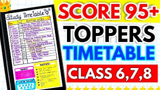 Most Effective Time Table for Students🔥 Daily Routine of Toppers FOR CLASSES678  STUDY TIPS [upl. by Puglia]