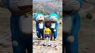 DORAEMON FALL FROM MOUNTAIN NOBITA LEFT BEHIND  gta5 shorts [upl. by Atinuj]