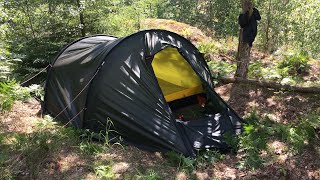 Hilleberg Nallo 4 tent in the summer with windy weather [upl. by Aicinoid610]