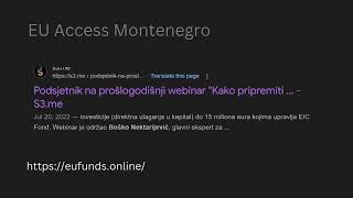 EU Access Montenegro Media [upl. by Aip349]