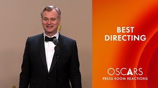 Christopher Nolan  Best Directing  Oppenheimer  Oscars 2024 Press Room Speech [upl. by Eelyrehc]