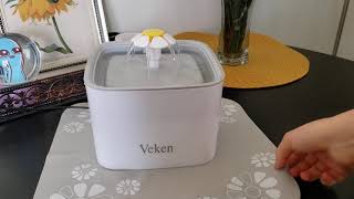 Veken cat water fountain review and how to train your cat to drink from a fountain [upl. by Brenk75]